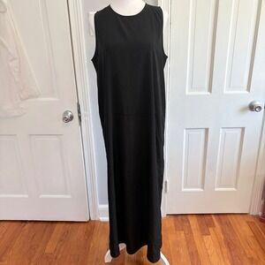 J.Crew Women Medium Maxi Dress Black Sleeveless Keyhole Back Summer Vacation